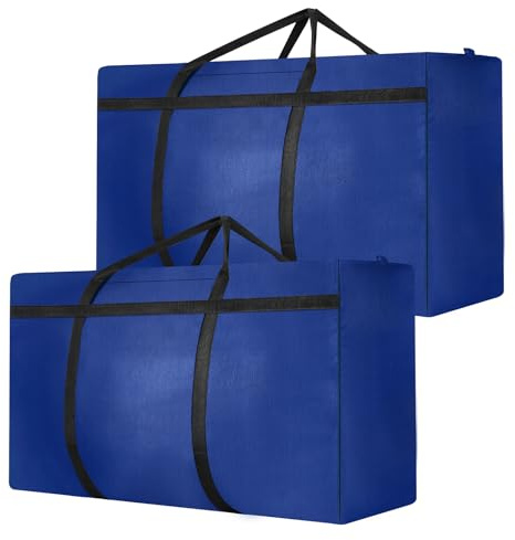 2 Pcs 180L Jumbo Moving Bag, Large Storage Bag Heavy Duty Moving Box with Reinforced Bottom & Wrap-Around Handles for Home, College Dorm Clothes Bedding Duvet Quilt Blankets Toys