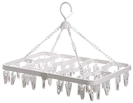 Stendibiancheria rotante, pieghevole, multi-clip, con 16/36/48 clip, antivento, per biancheria intima e calzini, design in plastica, uso domestico