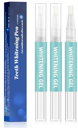 Smiloria Teeth Whitening Gel Pen: 3Pcs Tooth Bleaching Gels - Remove Stains & Brighten Smile - Gentle & Effective for Home Use - White