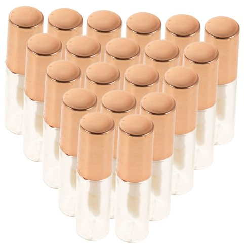 DEARMAMY 20 Pièces Lot de Mini Tubes de Gloss Vides Contenants Plastique Or Rose pour DIY Soins des Lèvres et Rouges à Lèvres Format Voyage Rechargeable