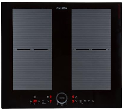 Klarstein Induction Hob, 7000W Electric Hob Induction Cooker, 4 Ring Electric Pan Built-In Table Top Cookers w/ 4 Hobs, Touch Control, Heater Cooktops, Hot Plates for Cooking