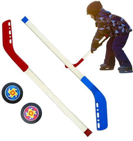 Hockeyklubbor för barn, dryland ishockeyklubbor, professionell fysisk utbildningsutrustning, med 2 bollar, för bakgårdar gräsmattor lekplatser stränder pooler inomhus för nybörjarträning