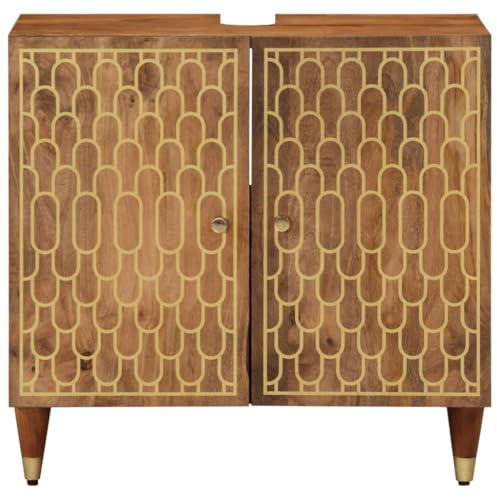 Generico Mobile Lavabo da Bagno 62x33x58cm in Legno Massello di Mango-358303