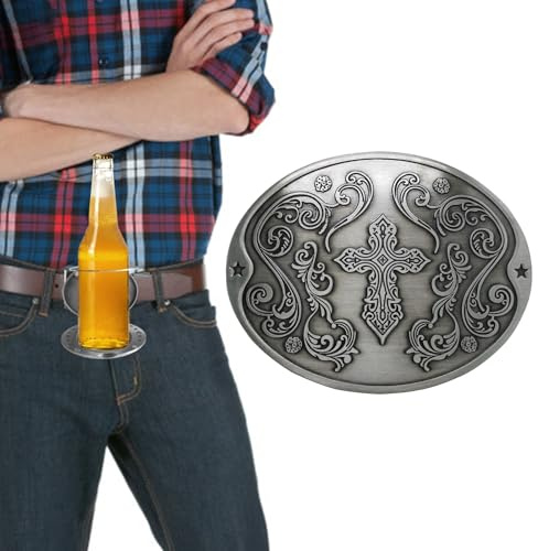 Hitburu Bierhalter Gürtel, Bierkopfgürtel, Bier-Gürtelschnalle, Freihändiger Getränkedosenhalter Tragbar, Bierbecherhalter Gürtelschnalle Für Flaschen Und Dosen,Geschenk Für Änner
