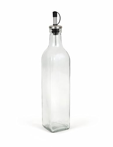 PARENCE. Bouteille d’huile en verre 500 ml – Distributeur avec bec verseur anti-goutte