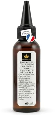 EMULSION de pegamento fluido, 60 ml, para hoja de oro, de plata, metálico
