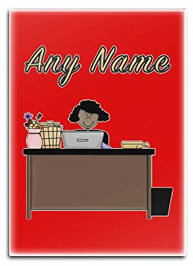 UNIGIFT Personalisiertes Geschenk – Lady Solicitor Schwarz Glas Kühlschrankmagnet (Berufsdesign Farbe) Beliebige Name Nachricht einzigartig – Job OL Sekretärin Kunde Buchhalter Berater Frau