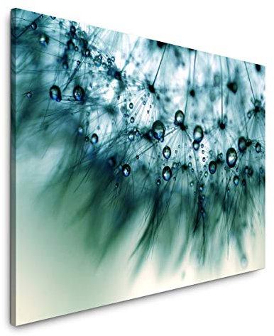 Paul Sinus Art blaue Blumenblüten 150 x 100 cm Inspirierende Fotokunst in Museums-Qualität für Ihr Zuhause als Wandbild auf Leinwand in XXL Format