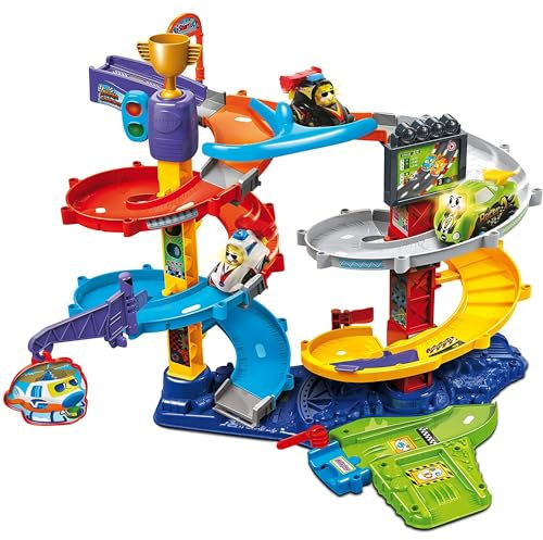 VTech Toot-Toot Drivers Twist and Race Tower, Racing Cars for Boys and Girls, Car Tracks for Kids with Lights and Sounds, Musical Toy Race Track, Ideal for Children Aged 12 months to 5 Years
