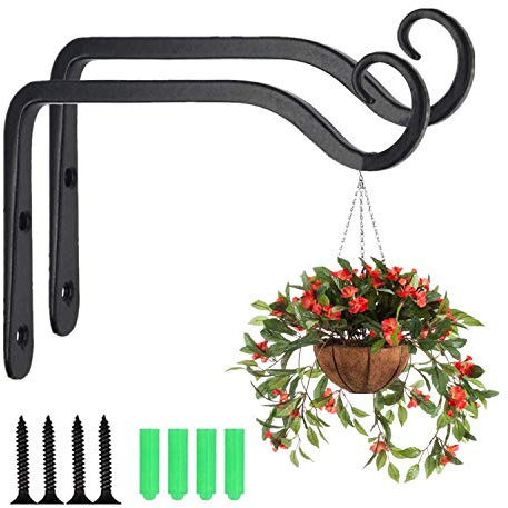 Lenxnmy Wall Hanging Plant Bracket Garten Eisen Wandhaken Wand Pflanzer Kleiderbügel Outdoor Indoor Garden Hook Halterung für/Vase/Vogelhäuschen/Pflanze/Laterne/Windspiel/Blume/Haus