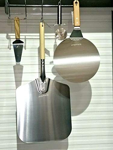 Vintage Gourmet® Cordierite Pizza Classic Baking Stone, (Round, Square & Rectangle) Pizza Paddle Peel, Serving Set 3 Piece (Peel, Cutter & Server) (3 Piece Pizza Tool Set(Server,Cutter,Shovel Peel))