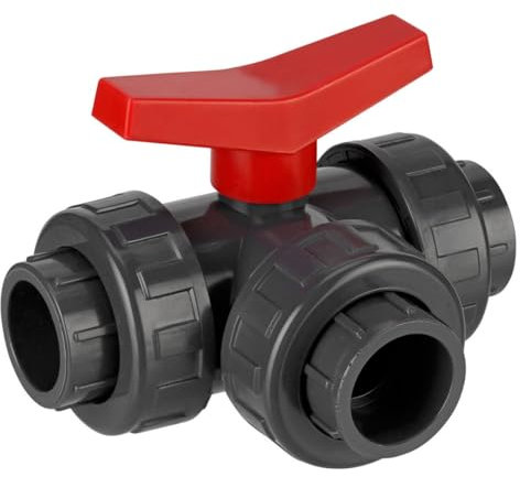 REKUBIK PVC-U 3-Wege-Kugelhahn T-Bohrung 3X Klebemuffe Größe 50mm x 50mm x 50mm