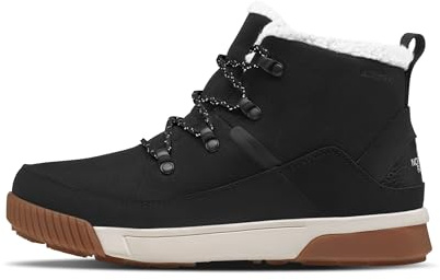 The North Face Women's Sierra Mid Lace Insulated Waterproof Boots Leather Upper & Rubber Outsole, TNF Black/Gardenia White, 7