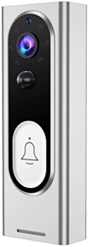 Smart WiFi Video Doorbell Camera Wireless,1080P HD WiFi Door View Free Cloud Service Home Security Doorbell Camera No Monthly Fees 166°Wide Angle PIR Motion Detection,for Home Security (Silver)