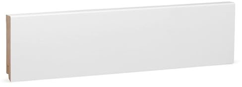 KGM Sockelleiste Modern Massivholz - Weiß, 2400 x 16 x 78 mm, 1 Stück | Fußleiste, Kiefer, lackiert, für Wohnräume, Flure & Büros, ExPress-Clip-Montage, Made in Germany
