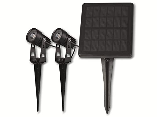 ChiliTec LED-solcellsstrålkastare, 2-pack, solcellslampor, 3 000 K, varmvit