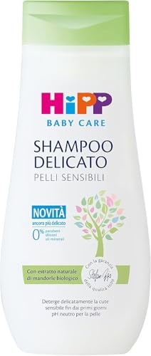 HiPP - Baby Care Sanftes Baby-Shampoo, reinigt sanft und reizt die Augen, für empfindliche Haut, mit natürlichem Bio-Mandel-Extrakt, 1 Flasche mit 200 ml