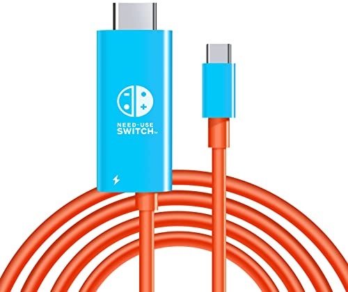 DUEQID Cable de conversión USB tipo C a HDMI para modo de acoplamiento de TV en interruptor NS, cubierta de vapor, teléfonos inteligentes, PC