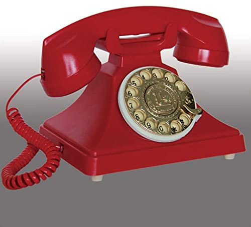ROLTIN Cadran Rotatif Antique européen, Mode créative, hôtel, Bureau, Maison, Carte sans Fil, Vieux téléphone rétro, Ligne Fixe V (Rouge)