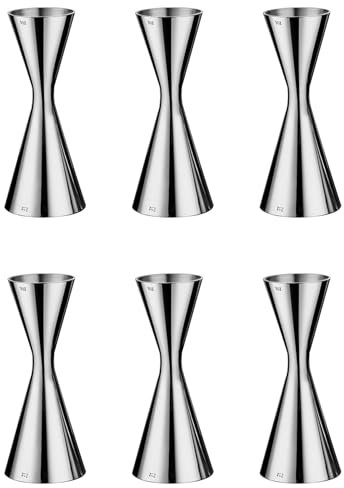 Censous 6 vasos dosificadores de acero de doble cabeza Bar Party Wine Cóctel Shaker Jigger 60 ml