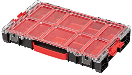 QBRICK Boîte de rangement pour petites pièces - 450 x 295 x 80 mm - Boîte de tri de qualité supérieure avec seaux extensibles - Mallette de tri en organza PRO Series