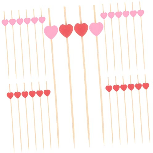 LIFKOME 300 Piezas Palillos De Coctel Selecciones De Helado Tenedores De Postre Decoración Día De San Valentín Arco Circular De Boda Selecciones De Martini Bulto Niño De Madera Hawai