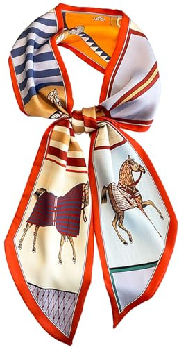 Hioyiwse Head Scarf Hair Neck Scarves For Women Purse Bag Scarfs For Handbags Silky Long Thin Satin Headscarf Fashion Lightweight 59 * 5.9inch B16
