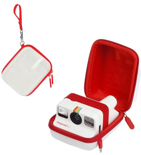 HIYQIN Étui de Rangement de Protection Compatible avec Les Appareils Photo Polaroid Go Instant Film - Polaroid Go 9035/9071/9070 - Housse de Voyage avec Dragonne - Blanc