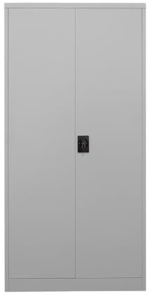 BISLEY Flügeltürenschrank Toolless, 4 lackierte Fachböden, H 1850 x B 900 x T 400, zur werkzeuglosen Selbstmontage, 5 OH, Farbe lichtgrau