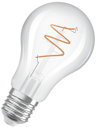 Osram Vintage 1906 Classic ist eine warmweiße, dimmbare LED-Lampe in Kolbenform mit spiralförmigem Filament. Sie bietet 4.6 W für 470 lm, E27 Fassung, klarfarbenes Glas, 60 mm Durchmesser, 2200 K.