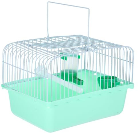 BELLIFFY Tragbarer VogelkäFig FüR Kleine VöGel Papageien Und Nymphensittiche Mit Sitzstange Futterbox Und Trinkspender Leicht Zum Mitnehmen Und Reinigen