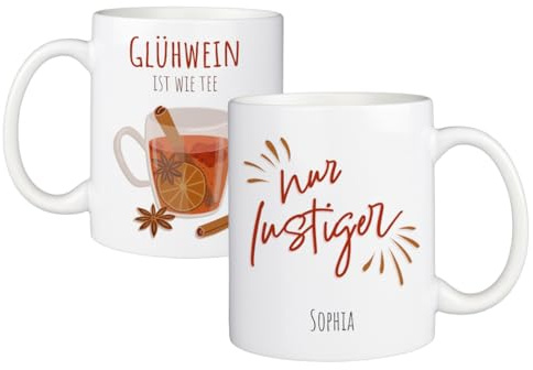 ORWONet ORWO Weihnachtstassen | 300 ml Keramiktasse personalisiert für Weihnachten | Fototasse mit festlichem Design gestalten: handgemacht in Deutschland | spülmaschinenfest und langlebig (Glühwein)