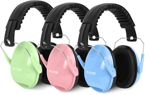 BOLIFIER Kids Ear Defenders for Children,3 Pack Safety Earmuffs Ear Protectors Noise Reduction Headphone Ear Protection Earmuffs for Boys, Girls, Toddlers & Child - 27dB SNR (3 Pack)