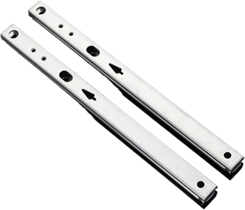 HGOuhK 1 Paar Schubladenführungen, 17 mm breite Stahlkugeln, Schubladenführungen, Vollauszug, 2-Fach klappbar Schubladenschiene(17MM 10inch 246mm)