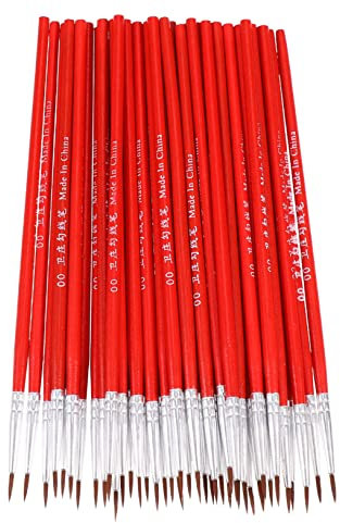 Operitacx 100stücke Nylonhaarpinsel Für Detailfarbe Aquarell Öl Acryl Malpinsel Holzgriff Für Nail Art Und Andere Gemälde