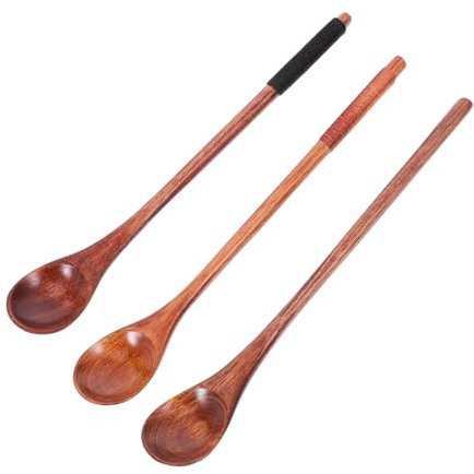 Genérico Cucharas De Café De Madera De 3 Piezas Mango Largo Cucharas Para Té y Miel Utensilios De Cocina De Madera Diseño Versátil y Práctico Ideales Para Café y Cócteles