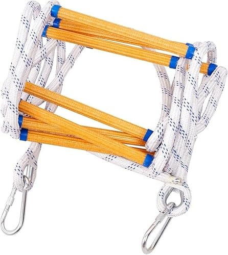 Fire Escape Ladders Fire Escape Rope Ladder, Emergency Safety Portable Climbing Rescue Rope Ladder, Multi-purpose Soft Nylon Evacuation Ladder, for Home Window Balcony Railing Treehouse Exte