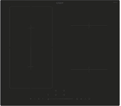 CANDY - Plaque Induction Connectée - 4 Zones de Cuisson (1 Zone Flexible) - Booster Max 3500W - Puissance Réglable - Commandes Groupées - 7400 W - Installation à Fleur, Bords Droits - 59 x 52 x 5,5 cm