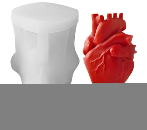 Stampo In Silicone A Forma Di Cuore Umano | Stampo Anatomico Realistico Per Candele A Cuore Umano 3D - Pratico Per Creazioni Con Sformo Facile Per Decorazioni Cupcake Cioccolato Sapone Argilla