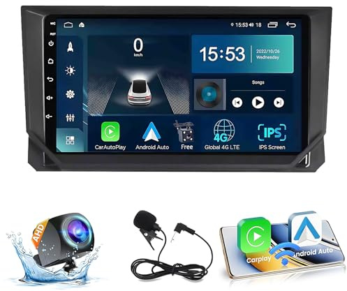 Estéreo de coche Android de doble DIN para Seat Ibiza 2017-2020, pantalla táctil de 9 pulgadas, CarPlay, navegación GPS, cámara de respaldo AHD, Bluetooth, radio FM, USB, control del volante (S-3, 4G+