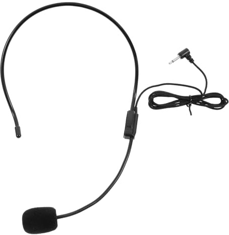 NOLITOY Verstärker Headset Mikrofon Kabelgebunden Aus Eisen Und PVC Schwarz Mit Klarer Klangwiedergabe Für Lehrer Und Reiseleiter