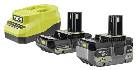 RYOBI 18 V ONE+ Akku-Starterset RC18120A-242X, inkl. 1x 4,0 Ah und 1x 2,0 Ah Akkus und 2,0 A Ladegerät