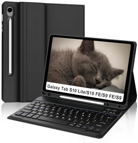 Case with Keyboard for Samsung Galaxy Tab S10 Lite | Bluetooth Magnetic Keyboard for Samsung S10 Lite/ S10 FE 10.9 2025, S9 FE 10.9 2023, S9 11 2025 with Pen Holder, Black