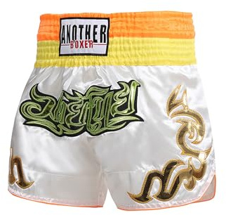 Eandarui Barn, boxning, shorts, pojke, muay thailändska byxor, byxor, MMA kickboxningsleggings, lapptäcke, träningsshorts för träning, junior, sport, gym, Vit A, 128-152