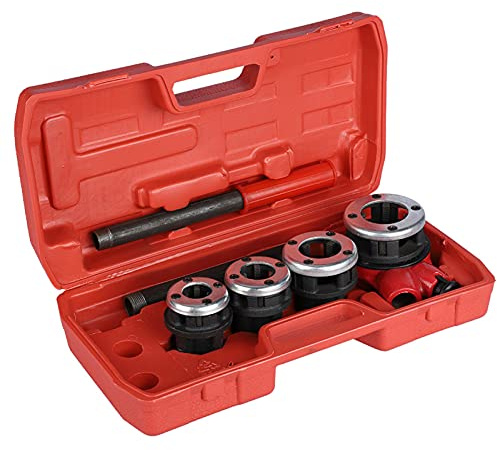 Yechiry Troqueles para Roscar Tuberías de Fontanero, Kit de 4 Troqueles Resistentes, Herramienta de 1/2 3/4 1 -/ para Proyectos de Plomería