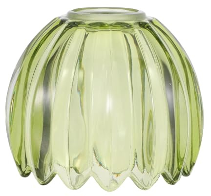 Gadpiparty Abat-jour en Verre Tulipe Mini Vert Foncé 42 Mm pour Lampe de Salon, Abat-jour de Rechange Décoratif Rétro, Compatible Plafonnier Ventilateur, Facile à Entretenir