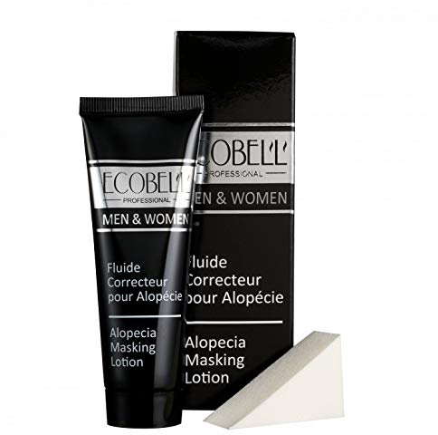 Ecobell Fluide Correcteur Alopécie waterproof 50 ML - Mascara coloré pour cheveux clairsemés - Lotion fibre capillaire pour homme et femme (Noir, 50ml)