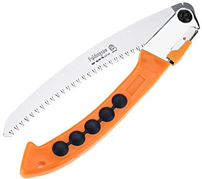 Fdit - Sierra de mano de poda portátil plegable con mango antideslizante, herramienta de corte de árboles de jardinería exterior