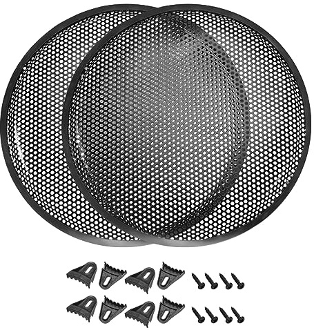 sourcing map 2Pcs 15 Grille Haut-Parleur Gaufre Métal Maille Audio Subwoofer Garde Protecteur Couverture avec Clips Vis