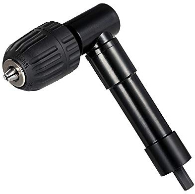 Voche Heavy Duty Aluminium 90° Right Angle Drill Attachment with 3/8 Keyless Chuck - Suitable for 3/8 (10mm) or 1/2 (13mm) Chucks